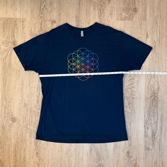 Coldplay Tour T-Shirt 2016 A Head Full Of Dreams Navy Blue Size XL Band Tee - Picture 4 of 6